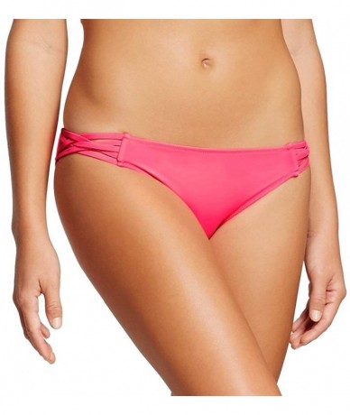 Bottoms Women's Sun Coast Cheeky Bikini Bottom Strappy Crisscross - Coral - CW18U2E7NKG $34.01