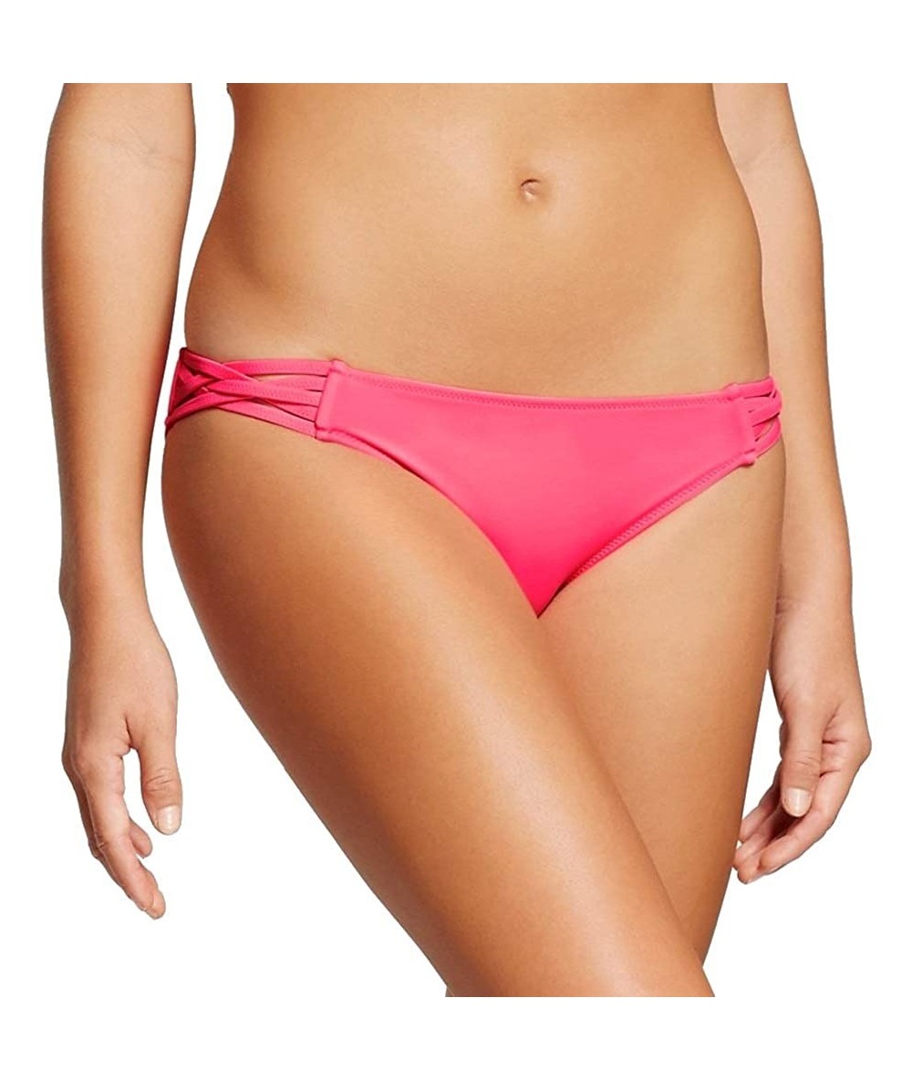 Bottoms Women's Sun Coast Cheeky Bikini Bottom Strappy Crisscross - Coral - CW18U2E7NKG $34.01