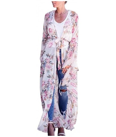 Cover-Ups Women's Kimonos Cardigan Boho Summer Casual Long Outwear Shawl Blouses Beach Swimwear Cover Ups Tops for Women Z02 ...