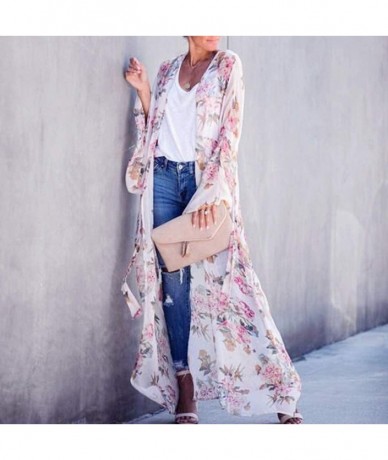 Cover-Ups Women's Kimonos Cardigan Boho Summer Casual Long Outwear Shawl Blouses Beach Swimwear Cover Ups Tops for Women Z02 ...