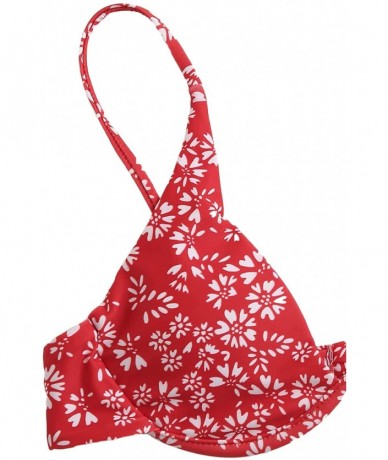 Sets Women's 2 Piece Triangle Bikini High Cut Bathing Suit Swimsuit - Red-floral - C5199CLHH24 $37.01