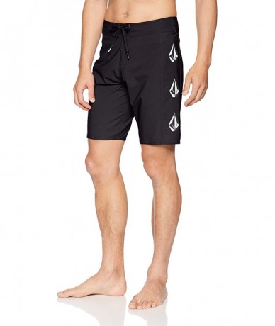 Board Shorts Men's Deadly Stones 20" Stretch Boardshort - Black - C518IQ5XA0S $83.03