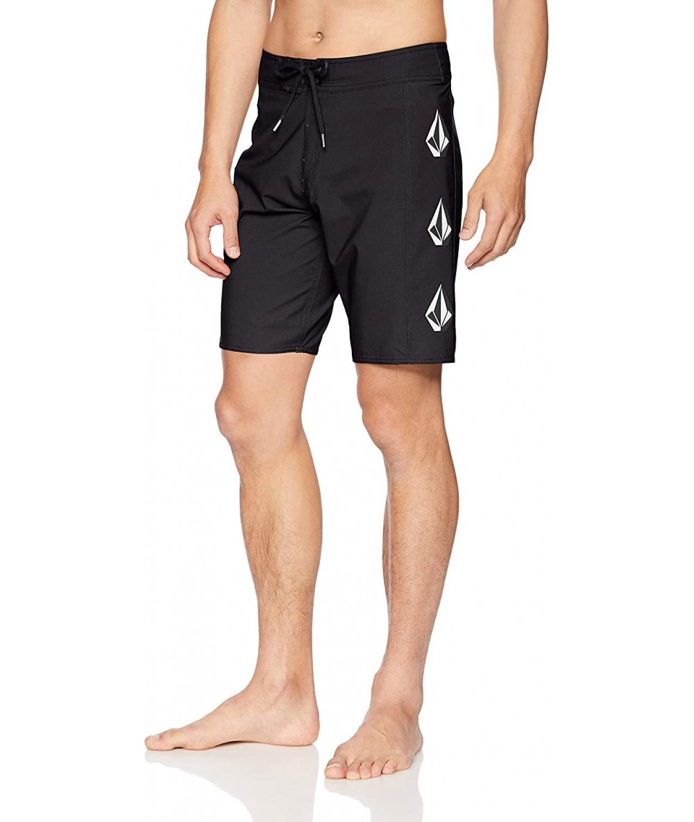 Board Shorts Men's Deadly Stones 20" Stretch Boardshort - Black - C518IQ5XA0S $83.03