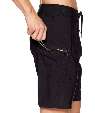 Board Shorts Men's Deadly Stones 20" Stretch Boardshort - Black - C518IQ5XA0S $83.03