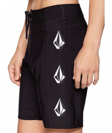 Board Shorts Men's Deadly Stones 20" Stretch Boardshort - Black - C518IQ5XA0S $83.03