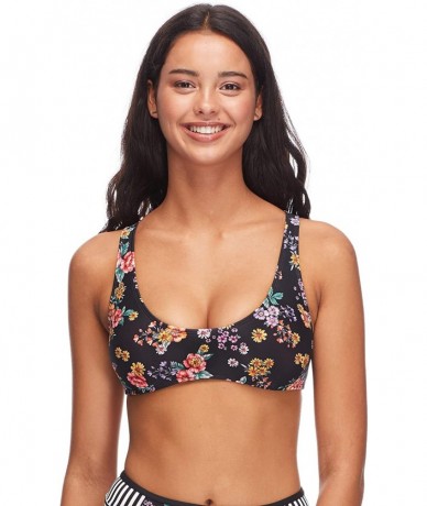 Sets Women's Stacey Bikini Top Swimsuit with Multi Strap Back Detail - Pixie Black Floral Print - CV18ID5ZSH3 $55.26