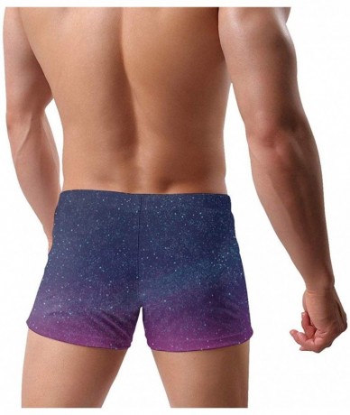 Board Shorts Purple Camouflage Men Swimwear Swimsuits Surf Board Boxer Shorts Trunks - Starry - CW195345DU8 $42.62