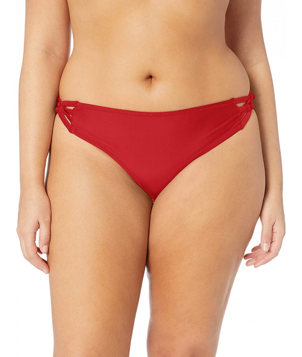 Bottoms Women's Junior's Simply Solid Full Bikini Bottom - True Red - CB18MCSUMDR $30.54