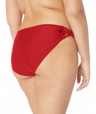 Bottoms Women's Junior's Simply Solid Full Bikini Bottom - True Red - CB18MCSUMDR $30.54