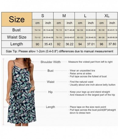 Cover-Ups Women's Casual Summer Empire Waist Swing Dresses Solid/Floral Print Boho Dress with Pockets - Blueleaves - CW190RD3...