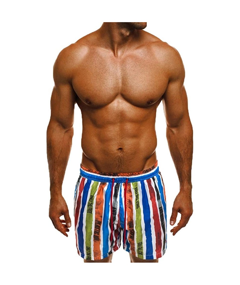 Trunks Mens Swim Trunks by Balakie- Printed Shorts Hawaiian Fitness Casual Beach Pants - Multi Color - C518OKESAIT $24.90