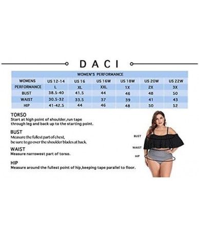 Sets Women Plus Size Bikini High Waisted Swimsuit Off Shoulder Ruched Bathing Suit - Black - CS19655SHXE $50.24