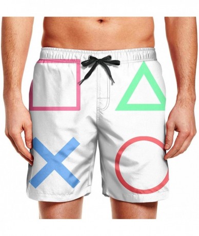 Board Shorts Men's Board Shorts Quick Dry Upside Down Pineapple Swim Board Trunks - Playstation Joypad Flat - CT18T2MEDDO $57.28