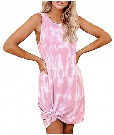 Cover-Ups Dresses for Women Casual Summer Tie-dye Sleeveless Cami Mini Dress Girl Party A-Line Tank Short Dress Beach Sundres...