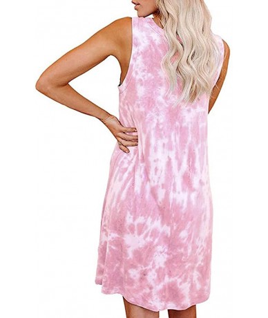 Cover-Ups Dresses for Women Casual Summer Tie-dye Sleeveless Cami Mini Dress Girl Party A-Line Tank Short Dress Beach Sundres...