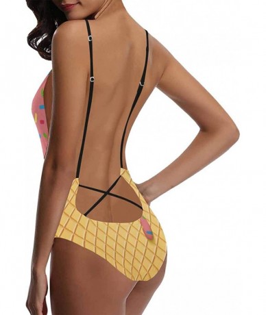 One-Pieces Funny Art V-Neck Women Lacing Backless One-Piece Swimsuit Bathing Suit XS-3XL - Design 11 - CU18RXUT8R0 $65.48