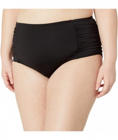 Bottoms Women's Plus Size Tummy Control High Waist Bikini Swim Bottom - Black - CF18ZQ78QZK $81.91