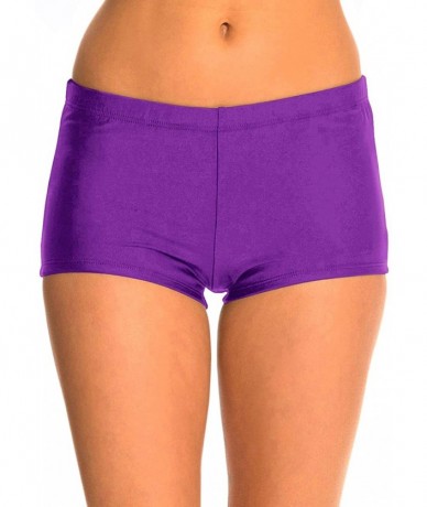 Bottoms Women Swim Bottoms Shorts Boyshorts Bikini Swimming Panty Swimwear Trunk - Purple - CI18UN48OCH $23.89