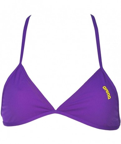 Tops Women's Rule Breaker Feel Triangle MaxLife Bikini Top - Mirtilla - C518CLGITSZ $28.15