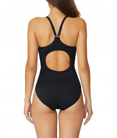 Racing Women's Athletic Training Adjustable Strap One Piece Swimsuit Swimwear Bathing Suit - Baleaf Black - C218NOI2LNZ $53.14