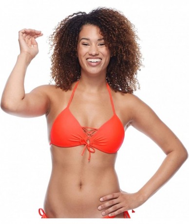 Tops Women's Smoothies Baby Love Solid Molded Cup Push Up Triangle Bikini Top Swimsuit - Smoothie Spark - CW18Z05K5X0 $48.24