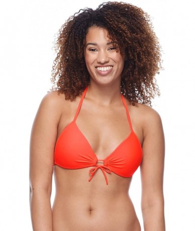 Tops Women's Smoothies Baby Love Solid Molded Cup Push Up Triangle Bikini Top Swimsuit - Smoothie Spark - CW18Z05K5X0 $48.24