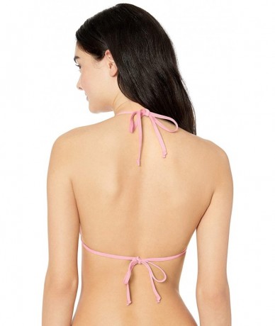 Tops Women's Triangle Halter Hipster Bikini Swimsuit Top - Pink//Solids - CZ18K25KGTY $45.45