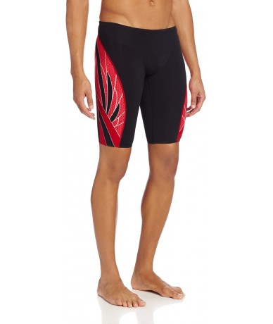 Racing SPORT Men's Phoenix Splice Jammer Swimsuit - Black/Red - C411E91F64D $58.12