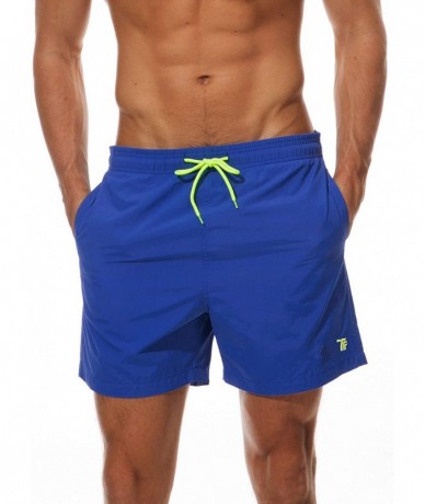 Board Shorts Men's Swim Trunks Quick Dry Beach Shorts Mesh Lining - Blue - C718NGL9TRX $34.73