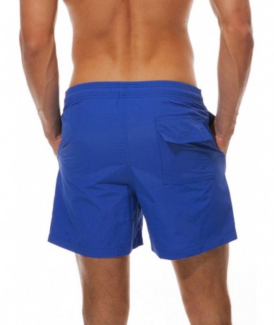 Board Shorts Men's Swim Trunks Quick Dry Beach Shorts Mesh Lining - Blue - C718NGL9TRX $34.73