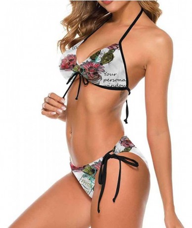 Bottoms Bathing Suit Cactus- Succulents Plants Frame Complexion - Multi 08-two-piece Swimsuit - C719E6ASROY $61.33