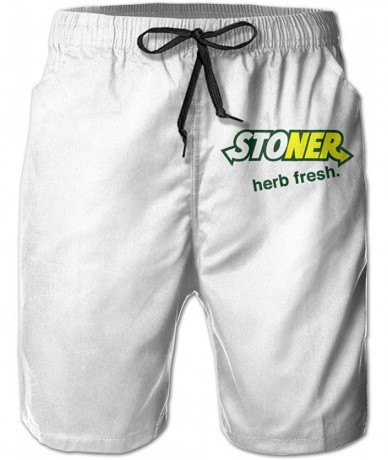 Board Shorts Stoner Herb Fresh Stoner Herb Fresh Teen's Quick-Drying Surf Swimming Beach Shorts - CJ197M7A5LQ $61.71