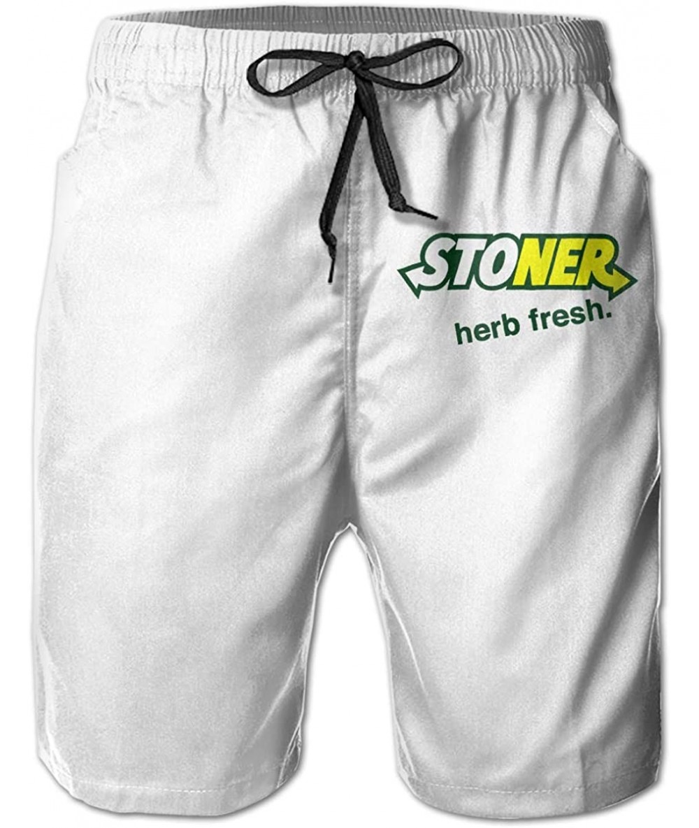 Board Shorts Stoner Herb Fresh Stoner Herb Fresh Teen's Quick-Drying Surf Swimming Beach Shorts - CJ197M7A5LQ $61.71