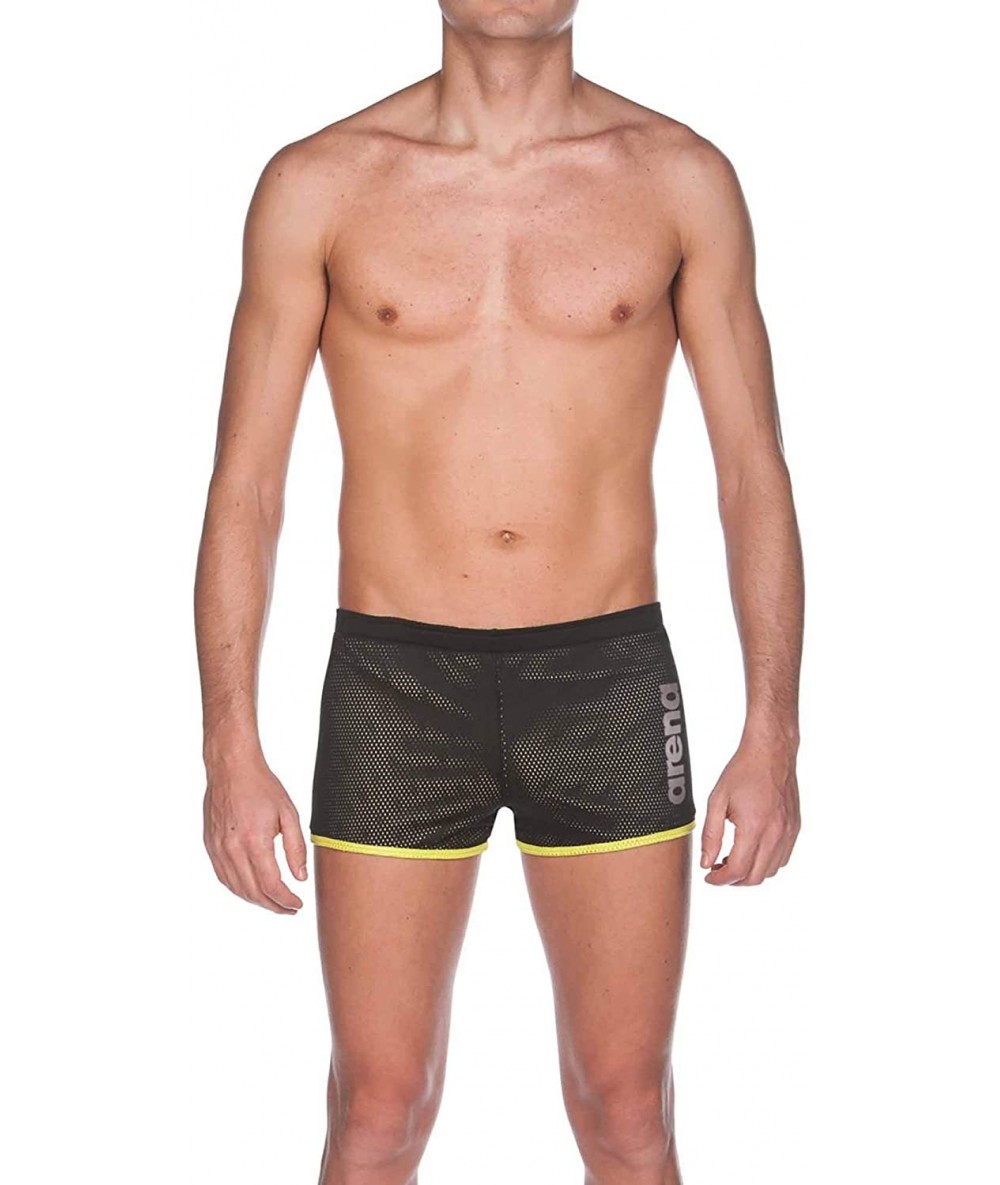 Trunks Mens Square Cut Drag Short Training Swimsuit - Grey - CH18UQA5CL5 $43.14