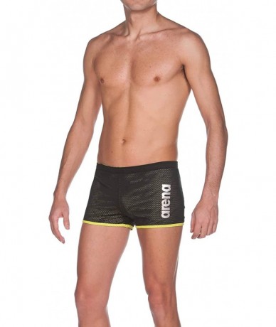 Trunks Mens Square Cut Drag Short Training Swimsuit - Grey - CH18UQA5CL5 $43.14