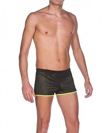 Trunks Mens Square Cut Drag Short Training Swimsuit - Grey - CH18UQA5CL5 $43.14