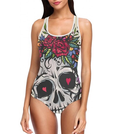 One-Pieces Skull Day of The Dead One Piece Swimsuit Swimwear Bathing Suit for Women Juniors (XS-3XL) - Multi 13 - CZ18G42L206...