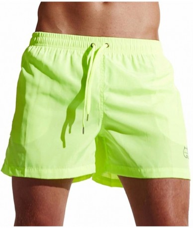 Trunks Men's Summer Shorts Swim Trunks Quick Dry Beach Surfing Running Pants - Green - CQ18E5KX0W0 $26.35