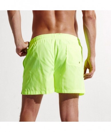 Trunks Men's Summer Shorts Swim Trunks Quick Dry Beach Surfing Running Pants - Green - CQ18E5KX0W0 $26.35