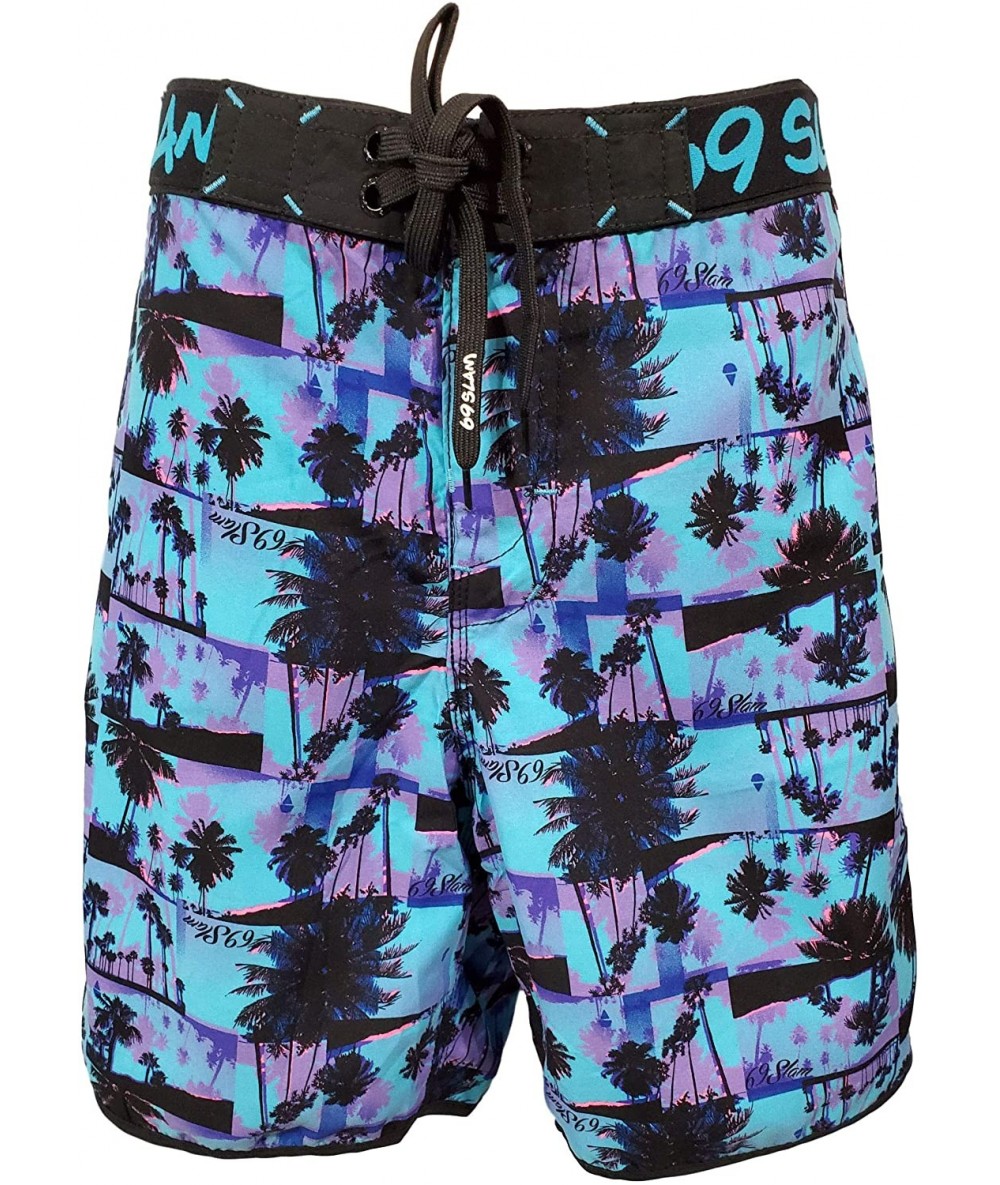 Board Shorts Men's Medium Length Swimwear Board Shorts - Miami - CK1979Y6XWW $73.28