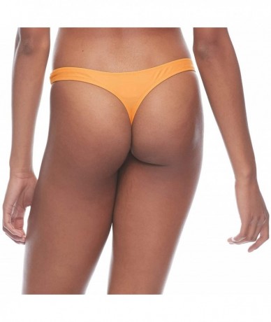 Sets Women's Smoothies Thong Solid Minimal Coverage Bikini Bottom Swimsuit - Smoothie Sundream - CG18Z05KYRR $61.14