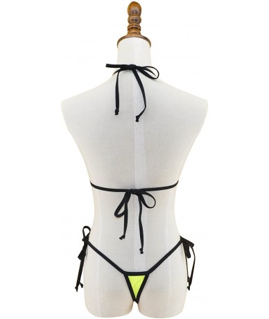 Sets Micro Bikini Extreme Swimsuit for Women Various Sexy Style - Chartreuse - C017YWW65QN $33.17