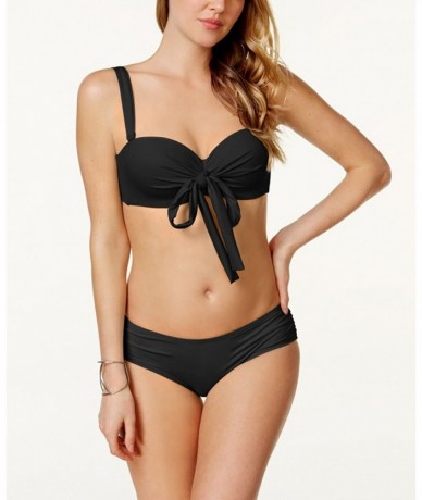 Tops Women's Five Way Bikini Top Swimsuit with Molded Cups - Castaway Black - C012O2YL5D7 $64.49