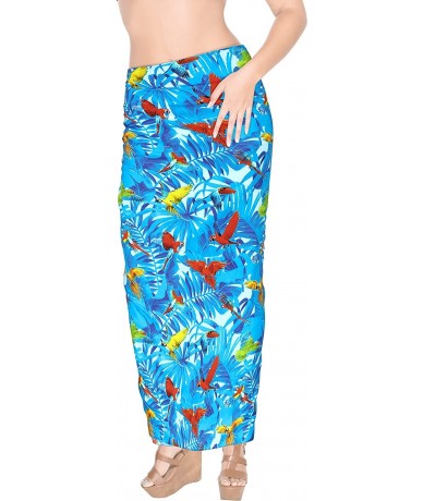 Cover-Ups Women's Plus Size Sarong Swimsuit Cover Up Beach Wrap Skirt Full Long N - Blue_a763 - CL12O7MB9LY $21.79