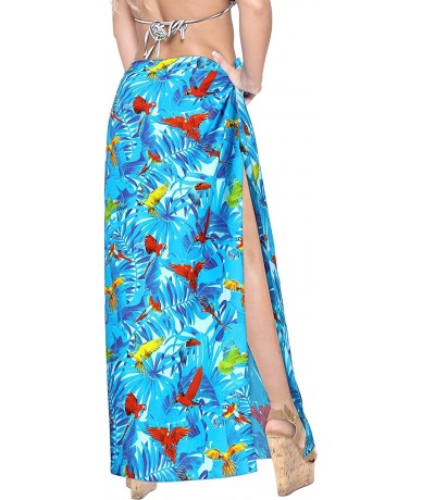 Cover-Ups Women's Plus Size Sarong Swimsuit Cover Up Beach Wrap Skirt Full Long N - Blue_a763 - CL12O7MB9LY $21.79