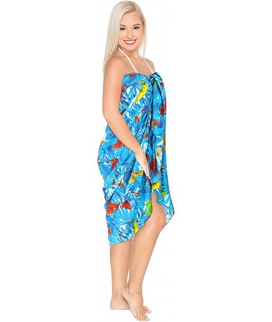 Cover-Ups Women's Plus Size Sarong Swimsuit Cover Up Beach Wrap Skirt Full Long N - Blue_a763 - CL12O7MB9LY $21.79