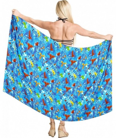 Cover-Ups Women's Plus Size Sarong Swimsuit Cover Up Beach Wrap Skirt Full Long N - Blue_a763 - CL12O7MB9LY $21.79