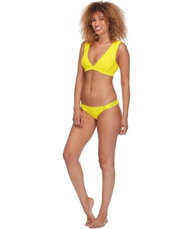 Sets Women's Smoothies Flirty Surf Rider Solid Bikini Bottom Swimsuit - Citrus - C618HWC6DNR $66.84