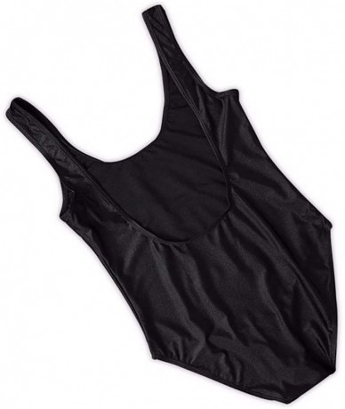 One-Pieces One Piece Swimsuit with High Cut and Low Back for Women Bathing Suits - Black-6 - CX18XZKRYNW $32.94