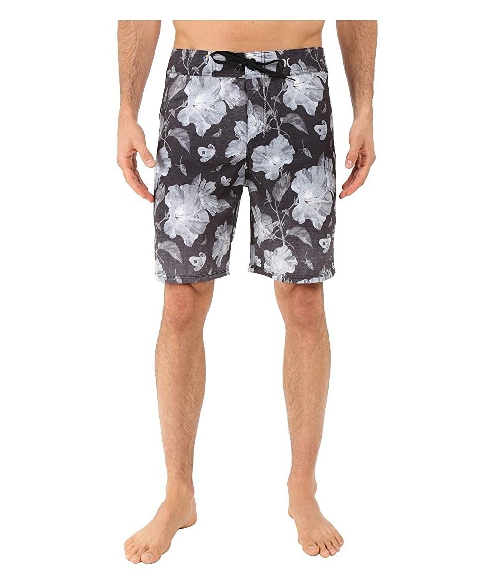 Board Shorts Phantom Flora Print 19" Board Short - Mens - Black - CY1278PHTLT $82.64